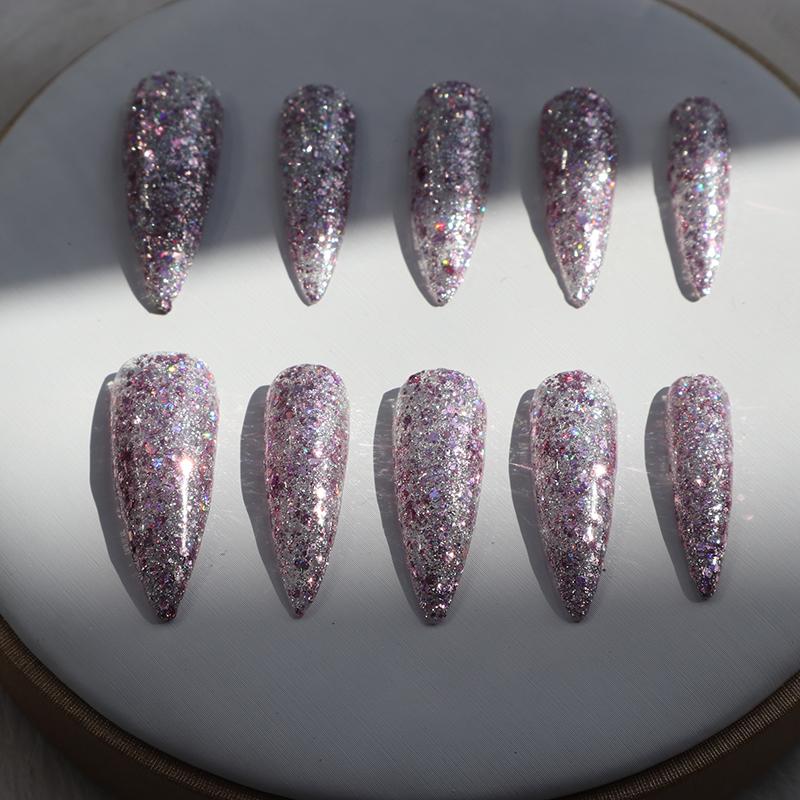 Designer: XinXin 75.Shining handmade nails Press on Nails DIY Nail